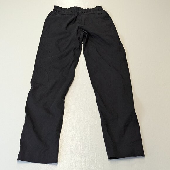 Theory Size 2 Linen Blend Black Drawstring Pants - Picture 2 of 14
